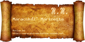 Maracskó Marinetta névjegykártya